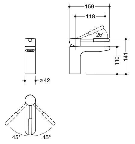 Hewi Wastafelmengkraan Serie AQ 800 K Eéngreeps