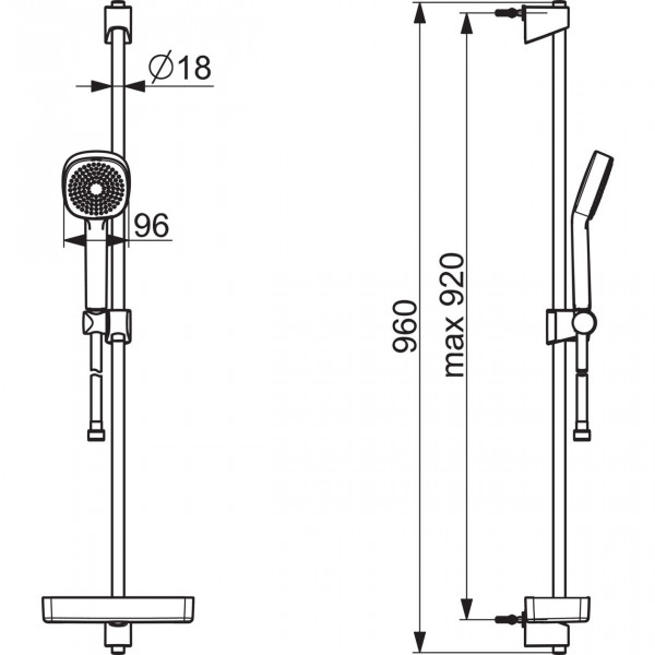 Doucheset Hansa BASICJET Style Rond 920mm Chroom