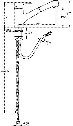 Ideal Standard Active Keukenmengkraan met uittrekbare handdouche (B8435)