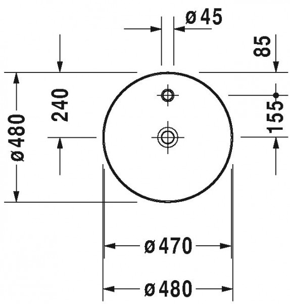 Duravit Cape Cod Opzetwastafel ø 480 mm (232848)