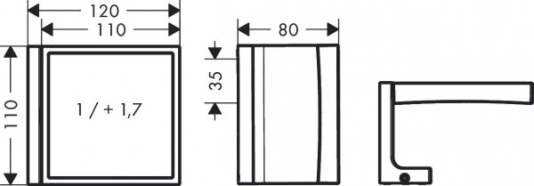 Scheerspiegel Zonder Licht Axor Universal Rectangular roestvrij stalen afwerking