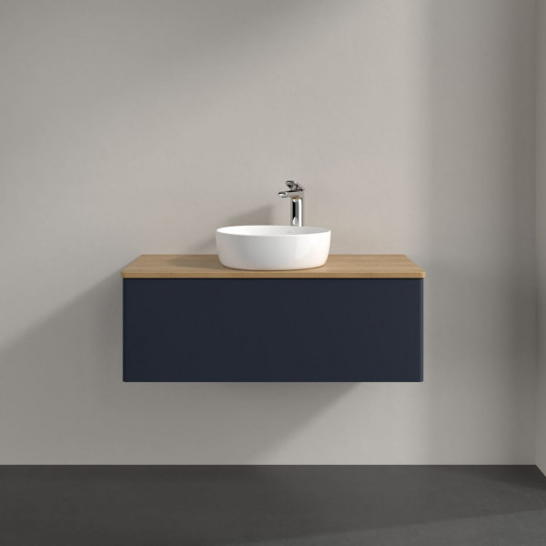 Wastafelmeubel Voor Opzet Waskom Villeroy en Boch Antao 1000x360x500mm Midnight Blue Matt Lacquer...