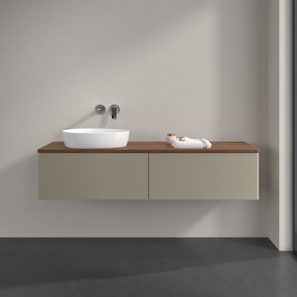 Wastafelmeubel Voor Opzet Waskom Villeroy en Boch Antao 1600x360x500mm Stone Grey Matt Lacquer/Wa...