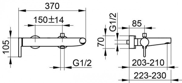 Thermostatische Mengkraan Bad Douche Keuco Edition 400 370x105mm Geborsteld Zwart Chroom