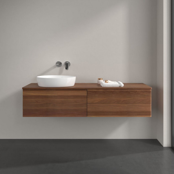 Wastafelmeubel Voor Opzet Waskom Villeroy en Boch Antao 1600x360x500mm Warm Walnut