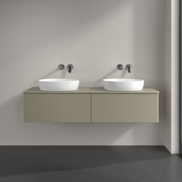 Dubbel Wastafelmeubel Villeroy en Boch Antao 1600x360x500mm Stone Grey Matt Lacquer