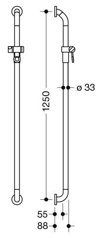 Hewi Douchestang 1250 mm