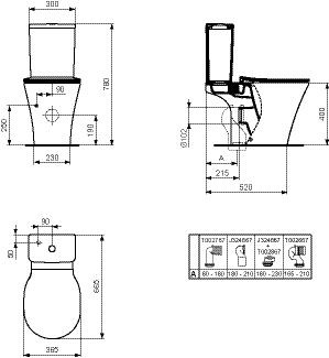 Réservoir WC Ideal Standard Connect Air Blanc Alpin