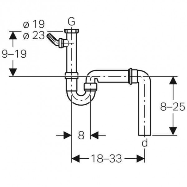 Geberit Uitlaatbocht d40 Universal (152556111)