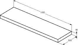 Ideal Standard Wastafelblad CONCA 1200x80x505mm