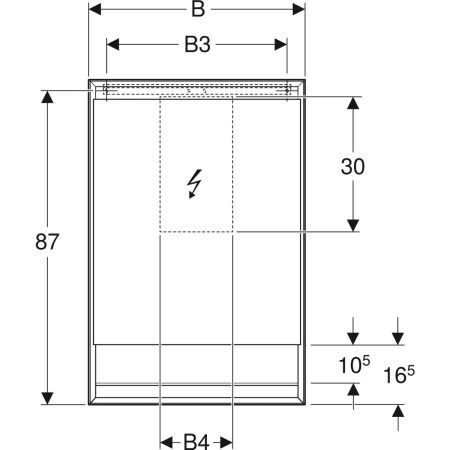 Badkamerkasten Geberit ONE 1 Deur scharnierend aan de rechterkant, met nis 600x900mm Wit