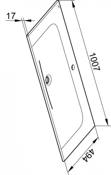 Meubelwastafel Keuco X-Line, 1 gat, 1007x17x494mm Wit