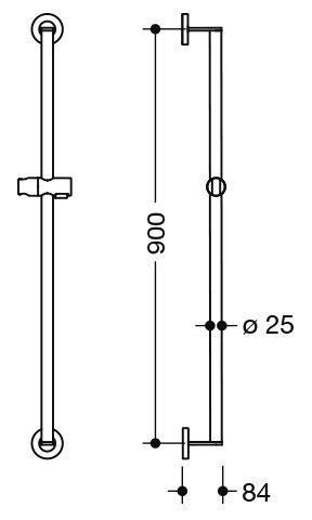 Hewi Douchestang System 900 Glanzend Chroom