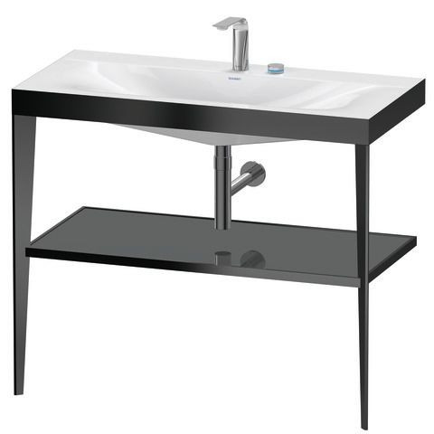 Duravit Badkamermeubel Set XViu 1000 mm Flannel Grey High Gloss/Black Matt 2 Gaten