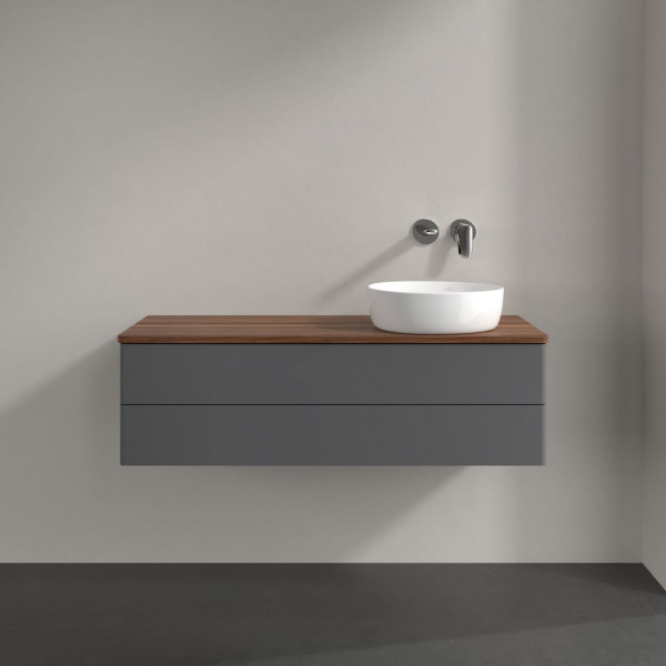 Wastafelmeubel Voor Opzet Waskom Villeroy en Boch Antao 1200x360x500mm Anthracite Matt Laquered/W...