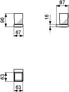 Ideal Standard CONCA Vierkant Tandenborstelhouder 67x87x96mm Roestvrij Staal