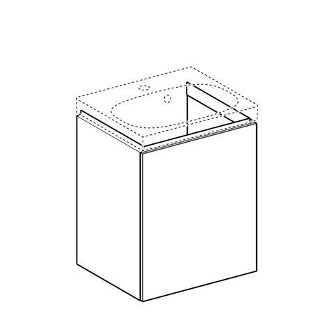 Geberit Acanto fonteinonderbouwkast 1 deur 44.6x53.4x37.6cm links/rechts m. greep wit 500.608.01.2