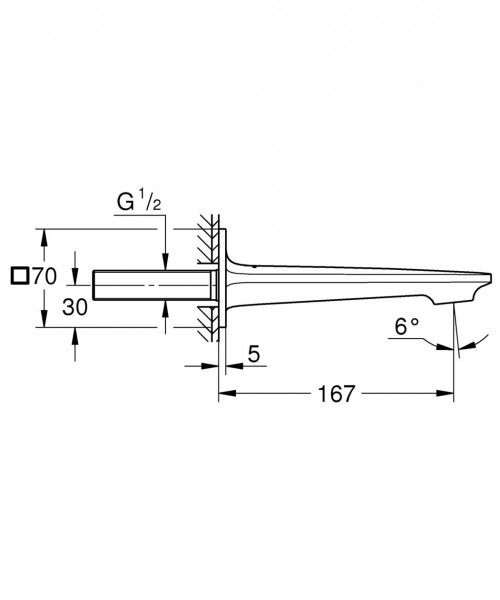 Baduitloop Grohe Allure wandmontage Warm Sunset Geborsteld