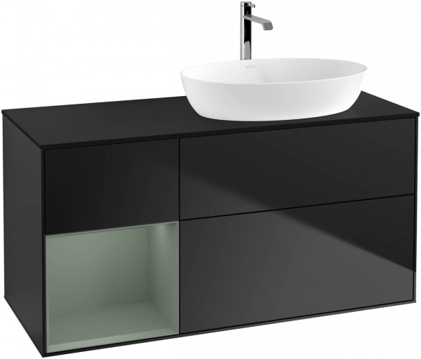 Meuble Pour Vasque à Poser Villeroy et Boch Finion Black/Olive/Glass Black FA42GMPD