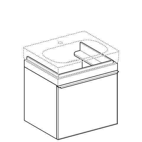 Geberit Citterio onderbouwkast 58.4x55.4x50.4cm met 1 lade grijs/zwart 500.556.jj.1