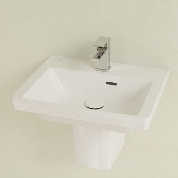 Villeroy & Boch Subway 3.0 fontein 50x40x14.5cm met 1 kraangat en overloopgat Wit 43705001