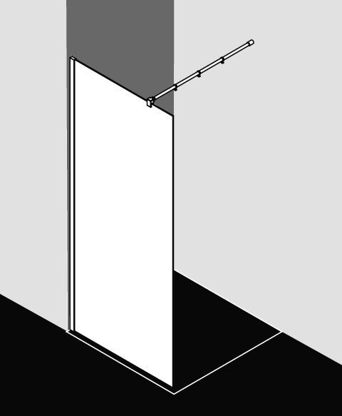 Kermi Douchewand WALK-IN XB Wandprofiel 90° Muursteun