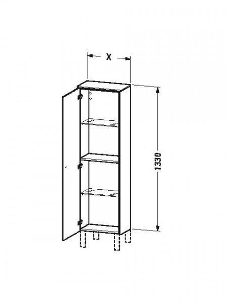 Duravit Hoge Badkamerkast Brioso 1330x420x240mm