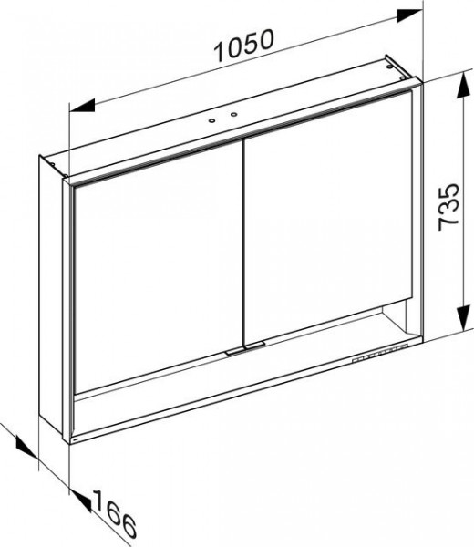 Badkamerkasten Keuco Royal Lumos 1050 mm 2 deuren, DALI Zilver geanodiseerd