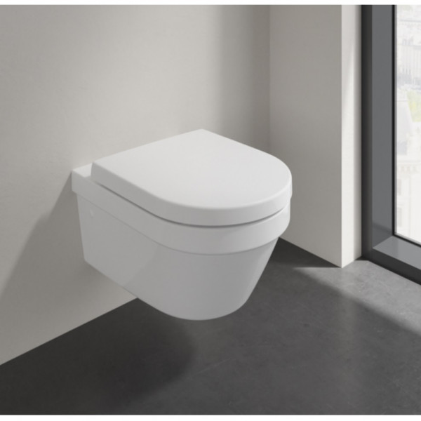 Pack WC Suspendu Villeroy et Boch Architectura sans bride Ovale 370x300mm Blanc Alpin