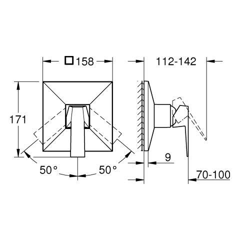 Wandgemonteerde Bad Douche Mengkraan Grohe Allure Brilliant voor douche Chroom