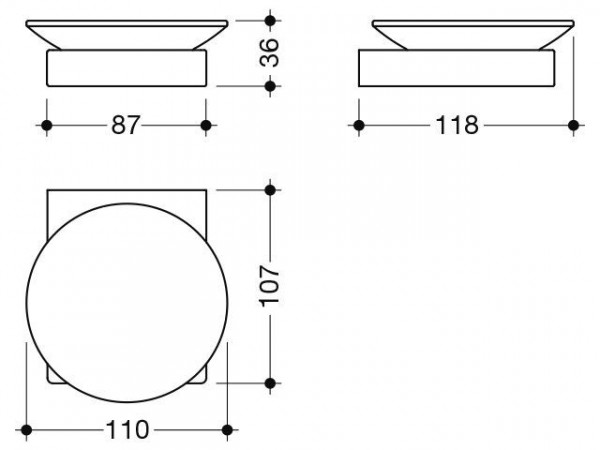 Hewi Zeepbakje System 100 met houder Chroom/Satijn Glas