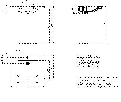 Hangende Wastafel Ideal Standard Connect Freedom toegangelijk voor gehandicapten 800mm zonder overloop