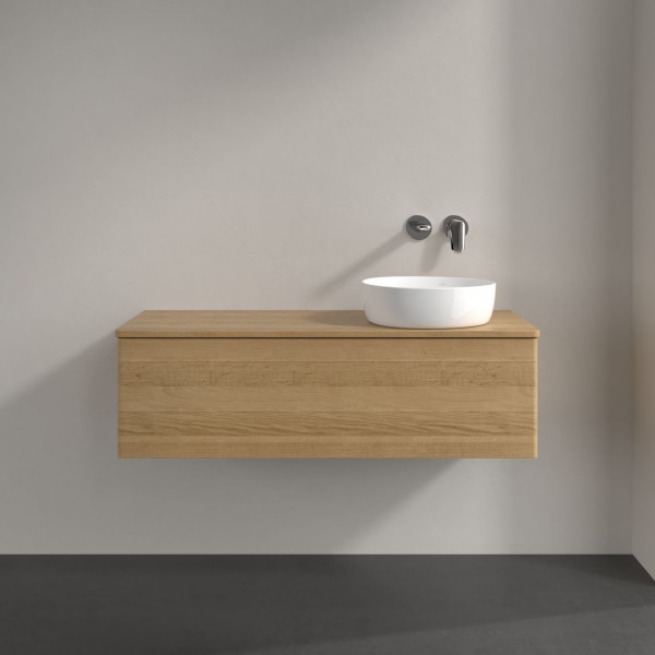 Wastafelmeubel Voor Opzet Waskom Villeroy en Boch Antao 1200x360x500mm Honey Oak