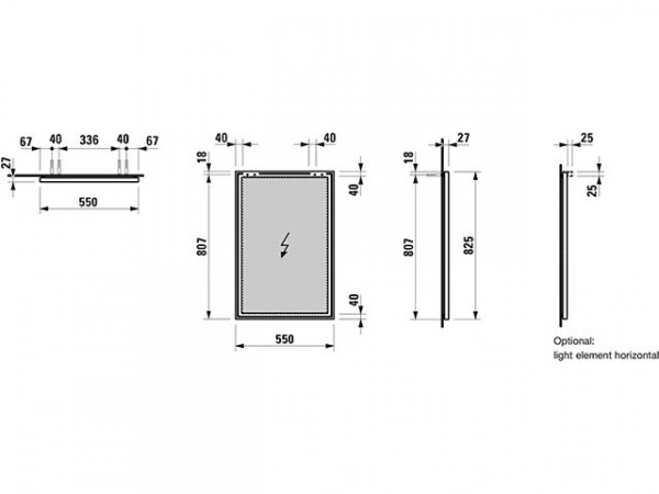 Laufen Spiegel met frame Frame 25