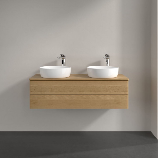 Dubbel Wastafelmeubel Villeroy en Boch Antao 1200x360x500mm Honey Oak