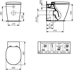 Ideal Standard Staande Toilet Aquablade voor inbouwreservoir Connect (E0524)