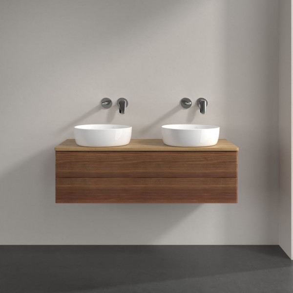 Dubbel Wastafelmeubel Villeroy en Boch Antao 1200x360x500mm Warm Walnut/Honey Oak