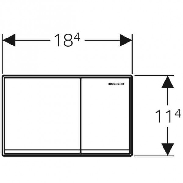 Geberit Omega60 bedieningplaat met dualflush frontbediening voor toilet/urinoir 18.4x11.4cm chroom geborsteld 115081gh1