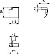 Ideal Standard Toiletrolhouder CONCA vierkant 123x78x128mm Magnetisch Grijs