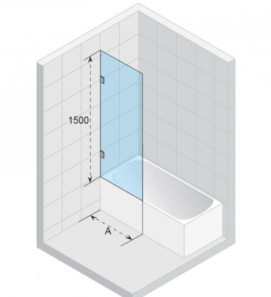 Vaste Badwand Riho Scandic NXT 800x1500mm Zwart