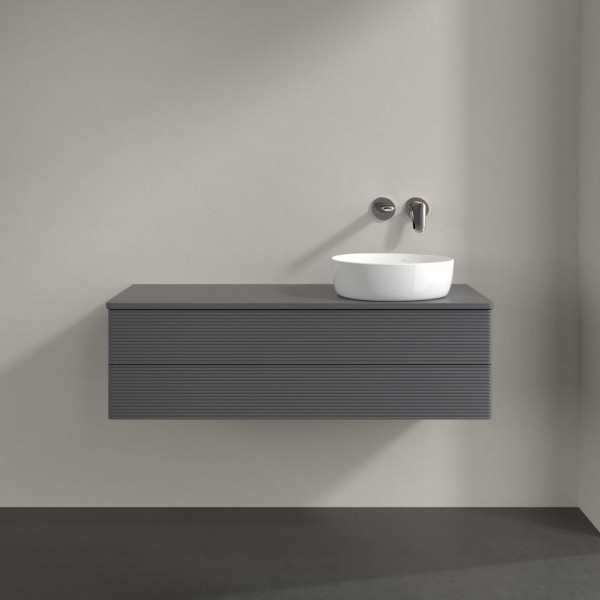 Wastafelmeubel Voor Opzet Waskom Villeroy en Boch Antao 1200x360x500mm Anthracite Matt Laquered