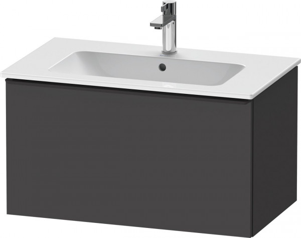 Meuble Pour Lavabo Encastrable Duravit D-Neo tiroir poignée diamant noir pour Lav. ME 810mm Graphite Mat DE42620BD490000