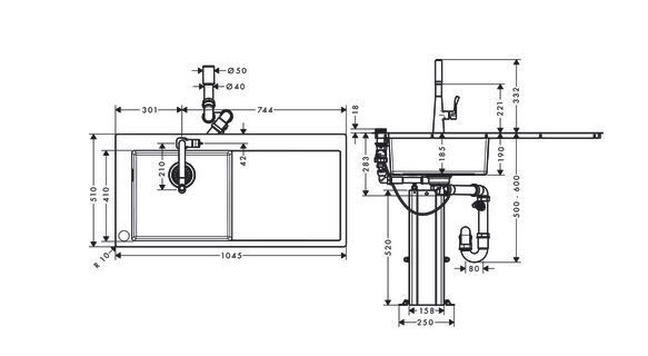 Hansgrohe Inbouw Spoelbak Spoelbakcombinaties