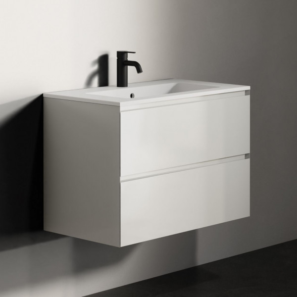 Ensemble Meuble Riho Spring Dew Lavabo 1 trou, 2 tiroirs, 800mm Laqué blanc brillant RAL9016