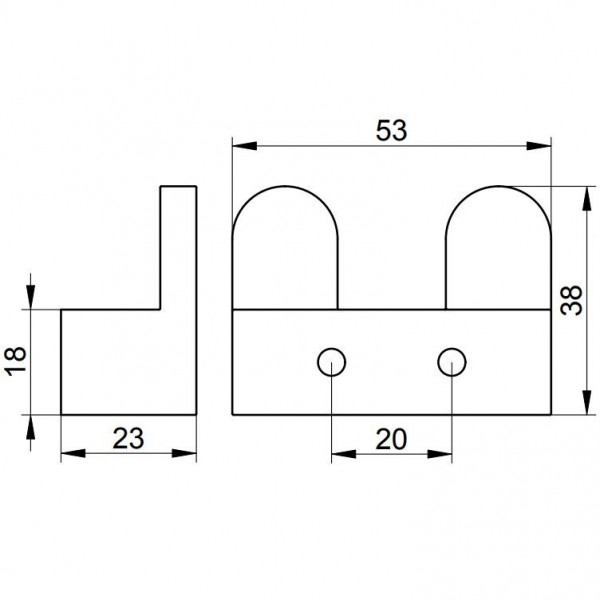 Keuco Handdoekhaakjes Edition 300 50x25x40mm Chroom