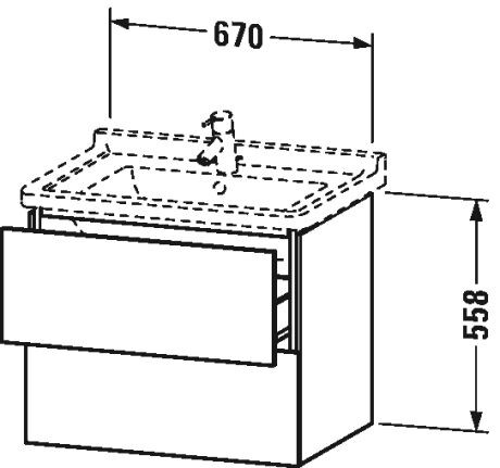 Duravit Wastafelmeubels L-Cube voor 030470 469x670x558mm