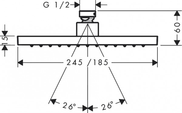 Inbouw Regendouche Axor 245mm Zwart Mat