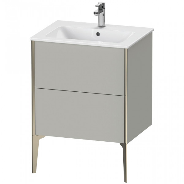 Meuble Pour Lavabo Encastrable Duravit XViu 2 tiroirs, pour lav. ME 610mm Gris béton mat/Champagne XV44810B107