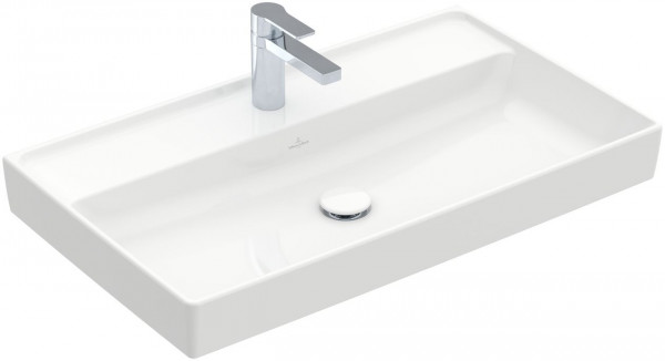 Villeroy & Boch Collaro meubelwastafel 80x47cm zonder overloop 1 kraangat wit 4A338101