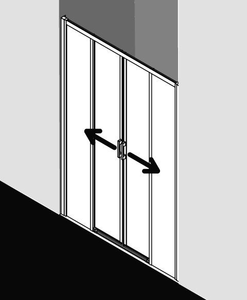 Kermi Douche Schuifdeur LIGA in nis 4 secties